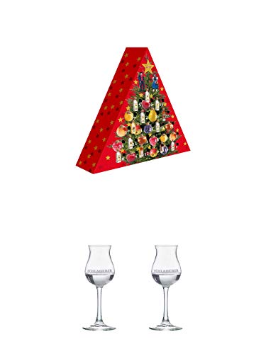 Adventskalender Elztalbrennerei Weis Edelobstbrände & Liköre 24 x 0,02 Liter + Schladerer Kelchglas 1 Stück + Schladerer Kelchglas 1 Stück
