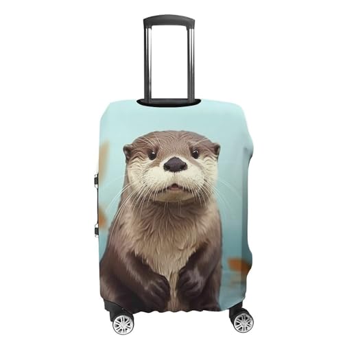 Cute Otter Luggage Covers Tsa Approved Suitcase Cover Elastic Washable Luggage Sleeve Carry on Cover Protector Anti-Scratch Suitcase Protector Fits 19-30 Inch Case(M)4