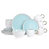 Stone Lain Josephine Porcelain Dinnerware Set, 16-Piece Service for 4, Mint
