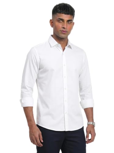 Image of DOXIC Men's Cotton Shirt with Spread Collar Neck Full Sleeves Classic Style Solid Pattern Regular Fit and Standard Length | Formal & Casual Wear Shirts