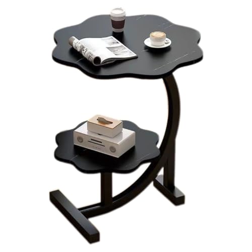 AKFJP サイドテーブル コーヒー ミニ 小さい テーブル ベッド リビング ルーム ソファ 花型 C字型 一人暮らし 食卓 モダンホームデコ スモールエンド バルコニー オフィス用 ダイニング 北欧風 組立簡単 コンパクト 軽量 小型 省スペース 40