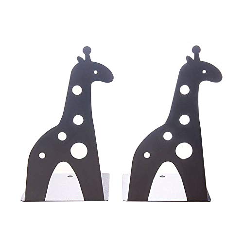 Loupdeloup Cute Bookends,Non Skid Giraffe Animal Book Ends for Shelves Decorative for Kids