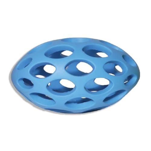 Rosewood Rubber, Tough Chew Resistant, Lattice Rugby Ball Dog Toy, Assorted Colours