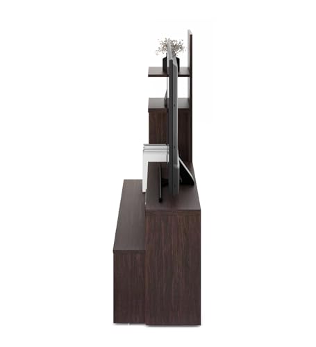 Image of Olly TV Unit | Engineered Wood | Choco Walnut Finish | Including Storage Drawers & Shelves | Modern TV Stand for Home | Knock Down Assembly | 36 Months Warranty