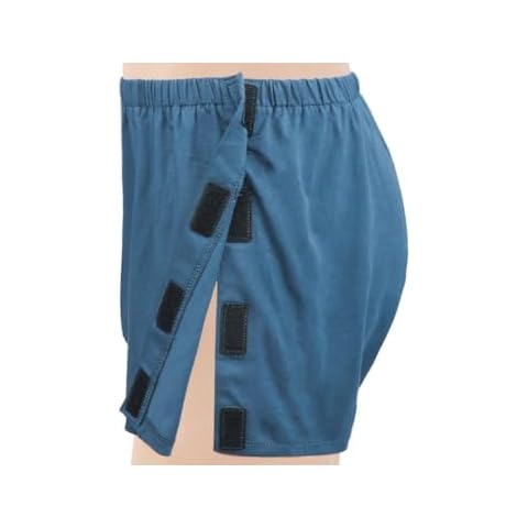 Men's Post Surgery Underwear Cotton Tear away Nursing Briefs Full Open Post Surgery Recovery Boxer Underwear Reusable Stick-on Shorts for Elderly Paralytic Knee Hip Surgery Recovery Breakaway Pant Cover