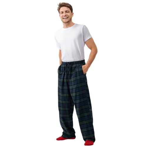 Giggling Getup Mens Christmas Pajama Pants Soft Pj Bottoms Lounge Pants with Pockets＆Drawstrin Plaid2