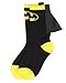 DC Comics Batman Black Yellow Youth Boys Caped Crew Socks (7-9)