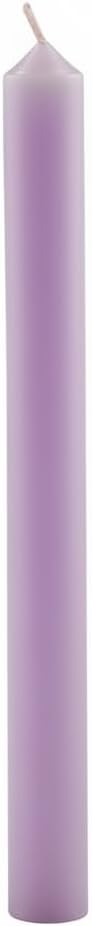 Cylindrical Candles Full Colour Diameter 1.8 cm Pack of 12 - Light Purple