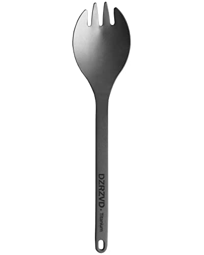 DZRZVD Titanium Spork, Backpacking & Camping Spork - Ultra-light, Portable Travel Cutlery - 6.8