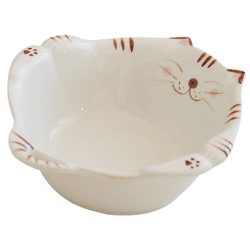 UTHCLO Japanese Style Ceramic Food Bowl Cute Kitten Design for Instant Noodles Soup Snacks Easy to Clean for Dining Home Use