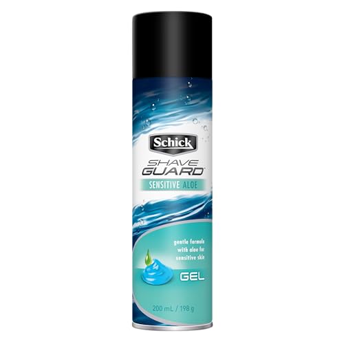 Schick Shave Guard Sensitive Skin Shaving Gel- With Aloe Vera-Gentle Formula-Soothing Shave With No Irritation-Gentle Razor Glide-Hydrates Protects And Refreshes Skin-200Ml
