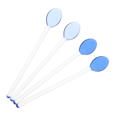 Cabilock 4pcs Long Handle Glass Mixing Spoons for Drinks Ergonomic Design for Milk and Dessert Easy to Clean Kitchen Utensils Versatile Bar Stirring Spoons