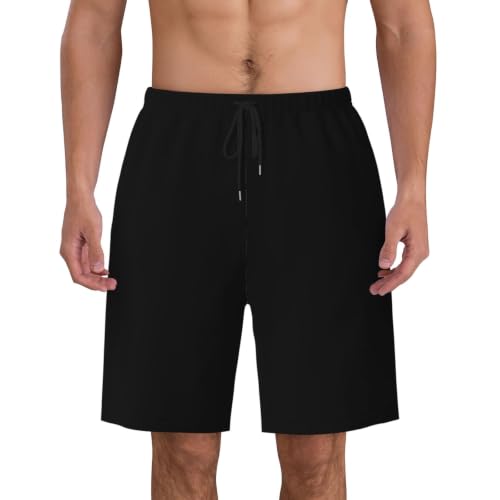 HACXZ Short de Bain Noir pour Homme | Séchage Rapide, Respirant, Doublure en Maille, avec Poches