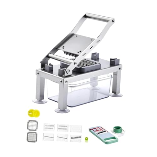 KiBcsLic Rallador de Verduras Chopper Profesional Cortador de Verduras Envase Multiblades Material PP y Acero Inoxidable Adecuado para Hogar, con 9 Cuchillas, Individual