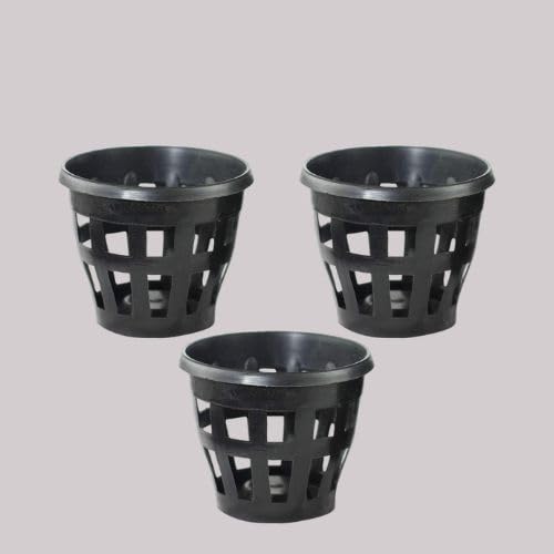 Orchid Pots for Plants, 5 Inch Hydroponic Plastic Pots for Gardening, Net Pots for Hydroponic Garden, Gardening Pots for Orchid with Extra Holes (Black Pot Pack of 3)-image-23