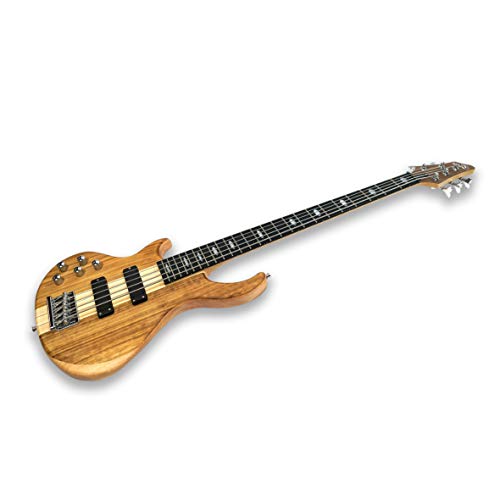 Left-Handed 5 String Electric Bass Guitar Millettia Laurentii+Okoume Body Maple #TOP2