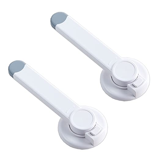 2 PCS Toilet Lock Baby Child Pet Proof Safety Lock for Most Toilet Seats, Ideal Baby Proof Toilet Seat Lock, Easy Strong Adhesive Setup, No Tools Required White