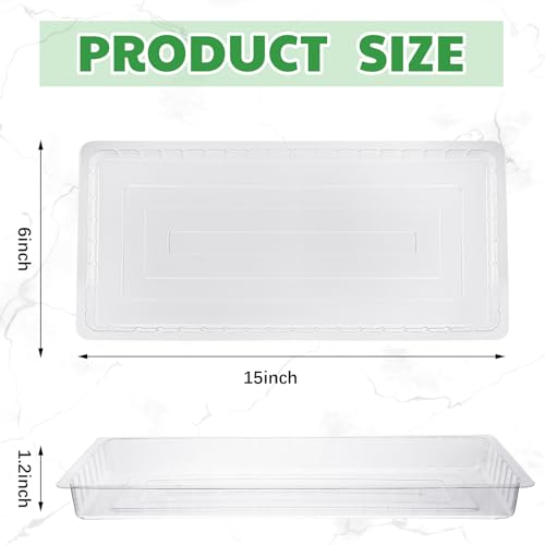 Silifine DUI-SILIFINE-177 20 Pcs Clear Plastic Plant Saucer Rectangular Plant Drip Trays Transparent Thick Heavy Duty Plastic Liners thumb #2