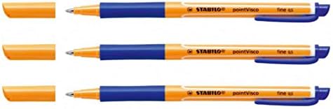 STABILO PointVisco Penna Gel A Bassa Viscosità – Tratto 0.5 Mm – Punta Media – Inchiostro Blu – Anti Macchia