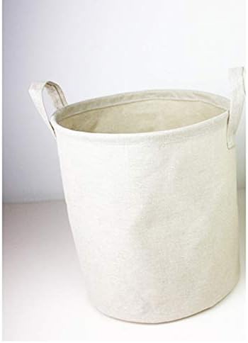 lxfy Home Storage Collapsible Beam Mouth Color Cotton Linen Storage Bucket Laundry Bucket Hamper 18 * 20Cm