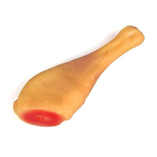 PSK PET MART Jumbo Size Natural Rubber Squeaky Cum Chew Chicken Leg Shape Toy for Dog / Puppy / Cat / Kitten (Yellow) (B0BFJ919Q7) Amazon Price History, Amazon Price Tracker