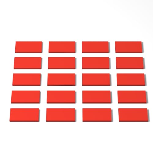100 Piece Red Building Tiles Bulk Assortment Pack, 2x4 Tiles Accessories for Building, Compatible with Lego Parts and Pieces