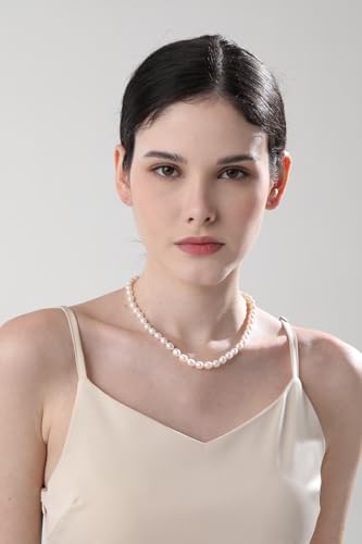Freshwater Cultured Pearl Necklace for Women, 6MM-8MM Dainty Pearl Choker Necklace, Wedding Pearl Jewelry, Simple Beaded Pearl Necklace, Delicate Bridesmaid Jewelry Gifts4
