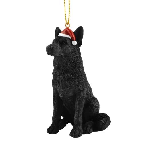 Boulevard East Concepts Black German Shepherd Dog Christmas Ornament Figurine Holiday Collectible Gifts #TOP6