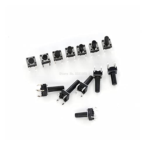 Micro interruptor táctil de 4 pines con dimensiones exactas de 6x6x17 mm 4