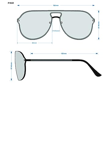 Image of Rocawear mens R1522 Stainless Metal Shield Uv400 Protective Aviator Pilot Sunglasses. Gifts for Men With Flair, 150 Mm Aviator Sunglasses
