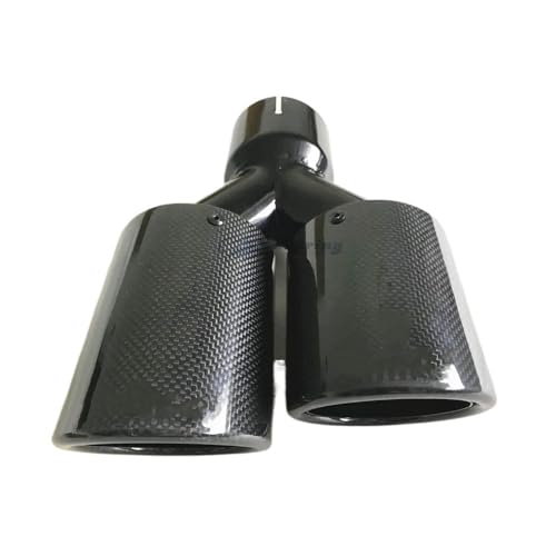 Punta de escape de fibra de carbono universal doble negra para personalizar tu coche de diario 5