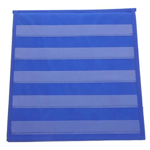Présentoir de table triangulaire ELAYARD bleu en tissu non-tissé pour classe