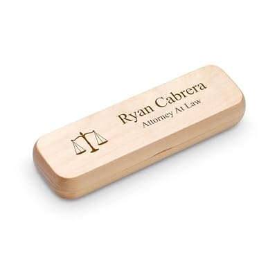 Executive Gift Shoppe | Lawyer Theme Laser Engrved Maple Wood Double Pen and Box Set