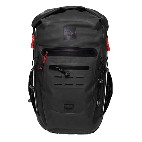 Red Original Adventure Backpack Rucksack - 100% Waterproof, Watertight Roll-top Closure, 100% Recycled Fabric, Highly Durable, Ergonomic, Spacious 30L (Obsidian Black)