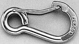 Stainless Carabiner Harness Clip 3/8" (Wire Lever) (S0184-0100)