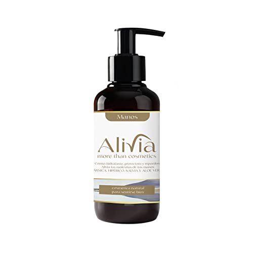Crema Hidratante de Manos 200 ml - Hidratante, Reparadora y Antiinflamatoria para Alivio del Dolor de Manos. Alivia, Cosmética Natural para Sentirse Bien Cover