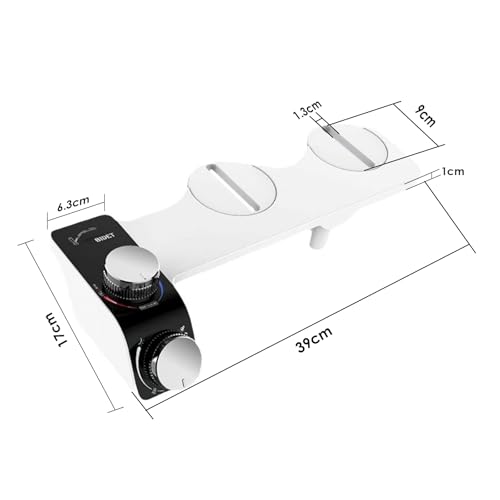 VivaLox Bidet Aufsatz,Ultra-Slim Nicht Elektrisch Bidet Einsatz Für Toilette mit,Hot & Cold Bidet,Nicht Elektrischer Selbstreinigender Doppeldüse,Einstellbarer Wasser
