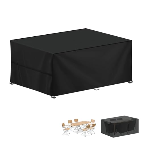 LAMUNI Coperture per Mobili da Giardino, 200x100x90cm Copertura Tavolo Esterno Telo Copertura per Giardino, Anti-UV Copridivano Esterno Impermeabile Telo Copri Divano da Giardino, Rettangolare