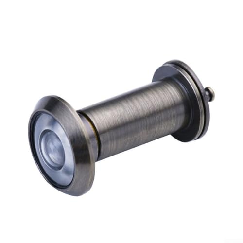 Mirilla de puerta 180° con lente de vidrio ajustable y construcción completamente metálica para puertas de 42 a 60 mm de grosor, ojo de seguridad gran angular (bronce verde) miniatura 1
