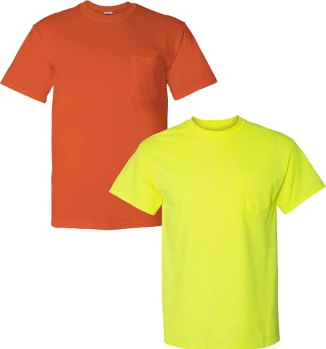 Image of Gildan Unisex Adult DryBlend Workwear T-Shirts with Pocket, 2-Pack