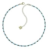  Konplott: Collier Dutchess blue/green, einreihiges modernes Kristallcollier in blau-grün, für Damen/Frauen