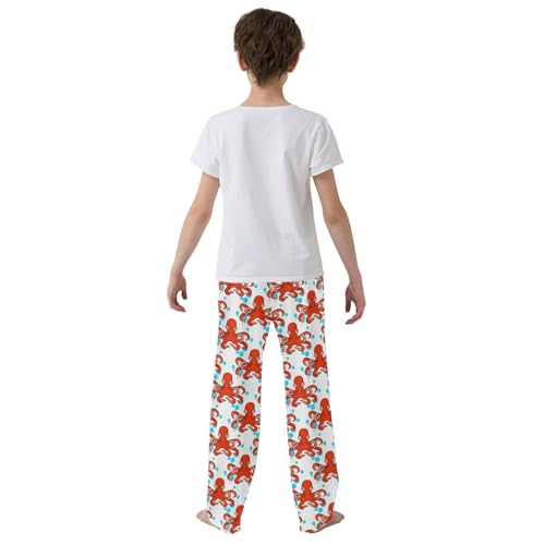 ZZXXB Octopus with A Bubble Boys Long Pants Soft Trousers Elastic Waist Kids Lounge Bottoms with Pockets S-XL3