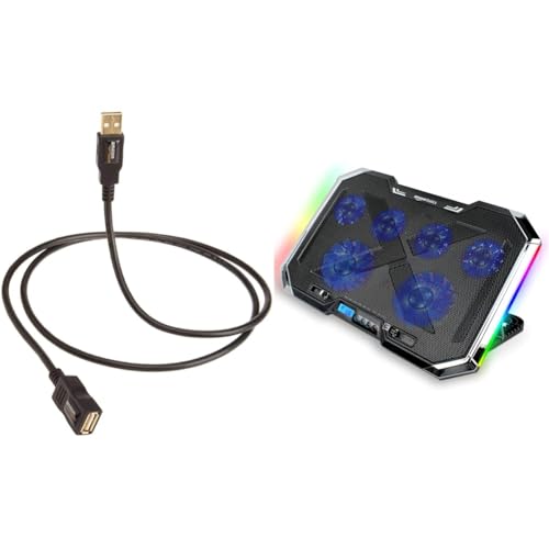 Image of amazon basics USB 2.0 - A-Male to A-Female Extension Cable for Personal Computer, Printer (Black, 9.