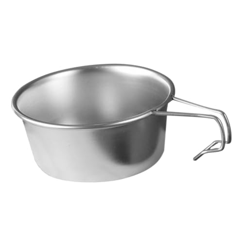 Gogogmee Outdoor Stainless Steel Bowl Camping Serving Bowl Ramen Noodle Handle for Camping