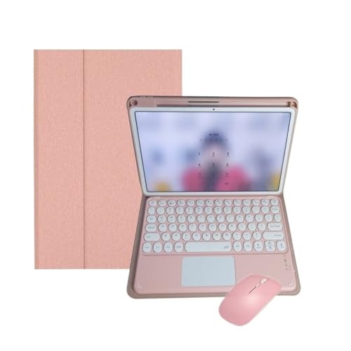 Clavier Tactile et Souris pour Xiaomi Pad 6 : Coque Rose avec Capuchons