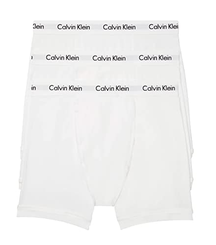 Calvin Klein Men's Cotton Stretch 3-Pack Boxer Brief, 3 White, XL