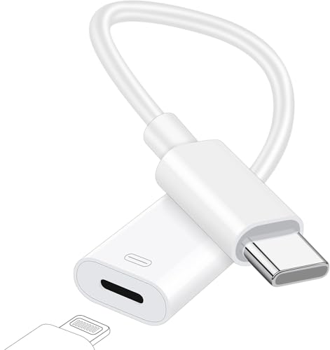 USB C to Lightning Female Adapter, Type C Male to Lightning Female Audio Charge Data Adapter Dongle Fit with iPhone 16 15 Pro, Galaxy S24 S23 S22, Pixel 8 7 6, i-Pad Pro, Mac-Book