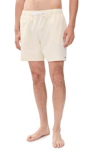 Lacoste Mens Seersucker Swim Shorts Yellow L