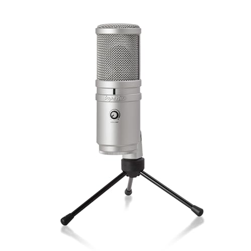 Image of Superlux E205U USB Condenser Microphone - Champagne Silver, Super-Cardioid, 20 Hz-20 kHz, Plug-and-Play for Podcasting, Home Studio, Streaming & Voice-Over