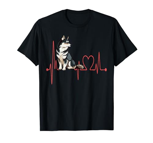 EKG del corazón del perro husky del río Mackenzie Camiseta